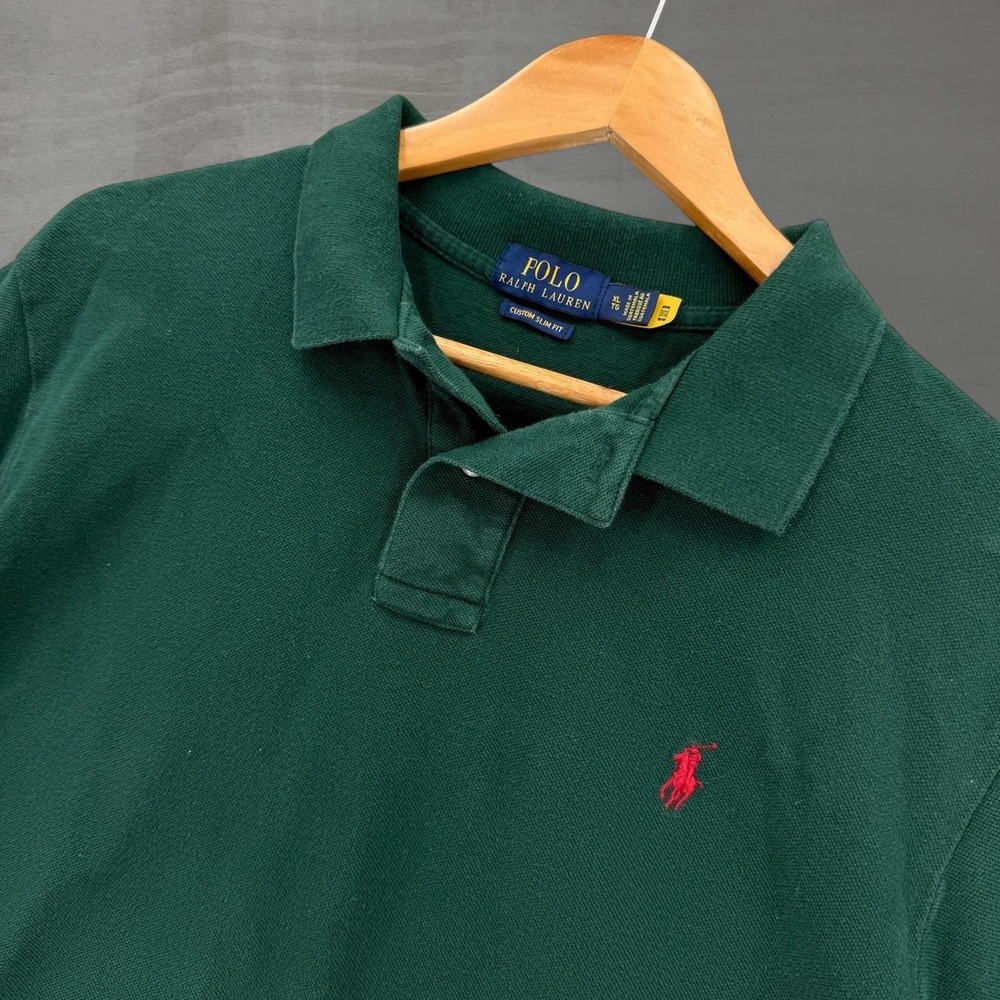 Polo Ralph Lauren Polo Shirt Green Custom Slim Fit Short Sleeve XL